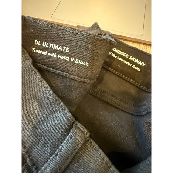 DL1961 Florence Skinny Instasculpt Ankle Denim Jeans Coated Black 29 - Picture 9 of 9